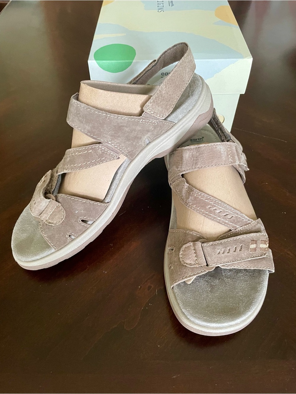 Earth Origins Women’s Brown Suede Adjustable Comfort Holland Sandals (9.5) - NEW